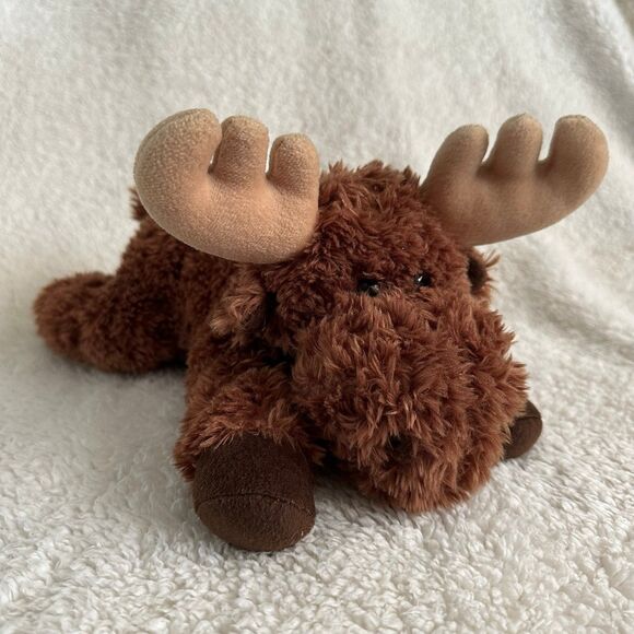 Aurora Moose Plush 12” Brown Stuffed Animal Woodland Floppy Toy - Picture 1 of 6